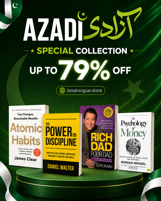 Atomic Habits, The Power of Discipline, Rich Dad Poor Dad, The Psychology of Money (Pack of 4)